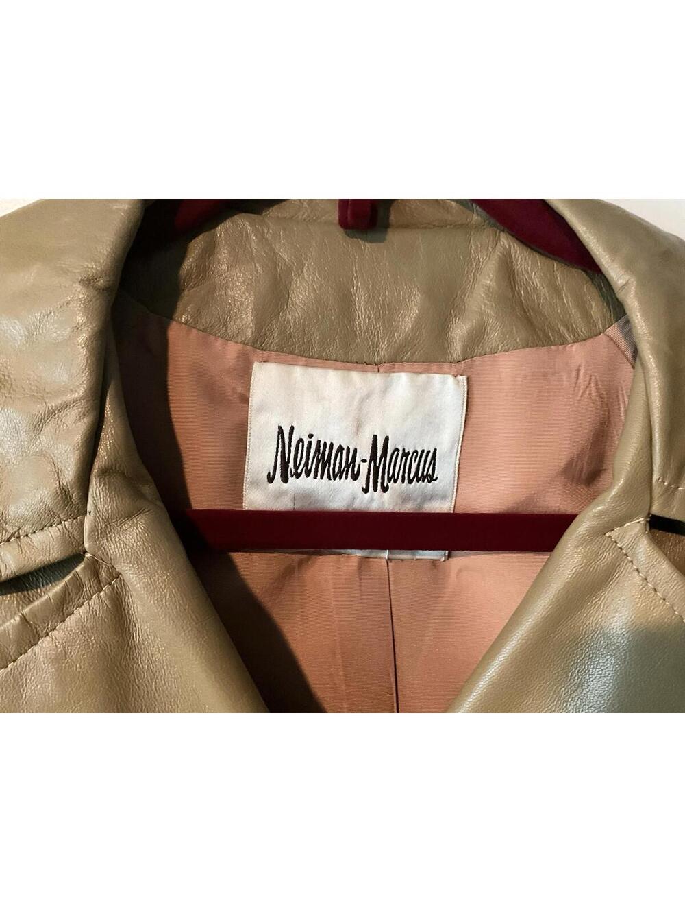 RARE Vintage Neiman Marcus Leather Double-Breasted Women’s Trench XS/S - Picture 2 of 7